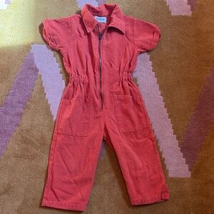 Vibrant Coral Kids Jumpsuit